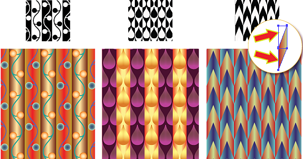 Counterchange patterns from H.J. Woods re-created with SymmetryWorks